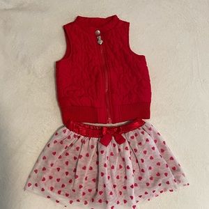 Koala Kids Valentines skirt and Vest set